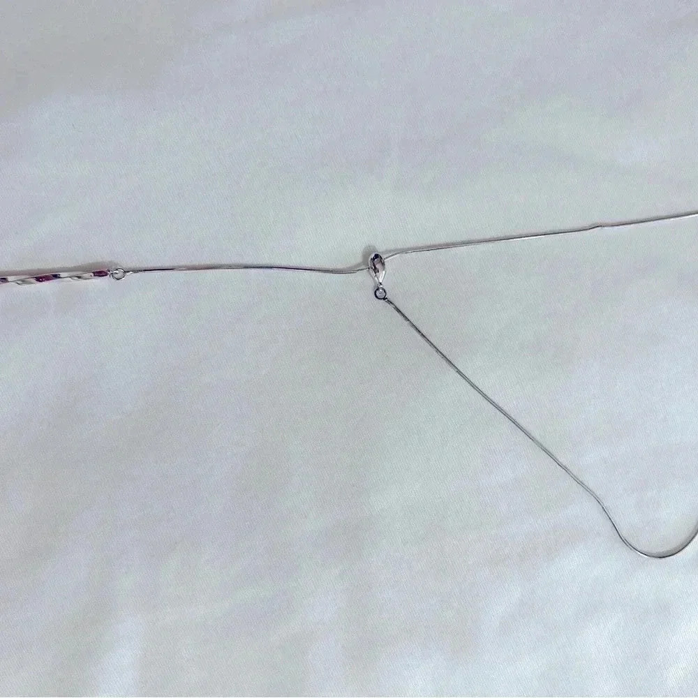 Silver tie collar necklace. Beautiful condition. So elegant. Shiny. - Picture 3 of 5